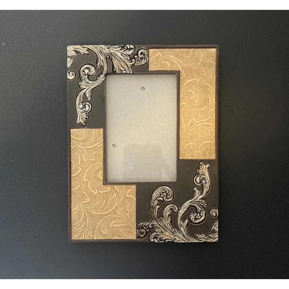 Black‎ & Gold Ornate Design Picture Frame Elegant w/ Antique Look